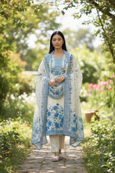 Cotton Digital Printed Kurta with Zari Highlighting & Printed Dupatta – Fully Stitched Cotton Suit Set